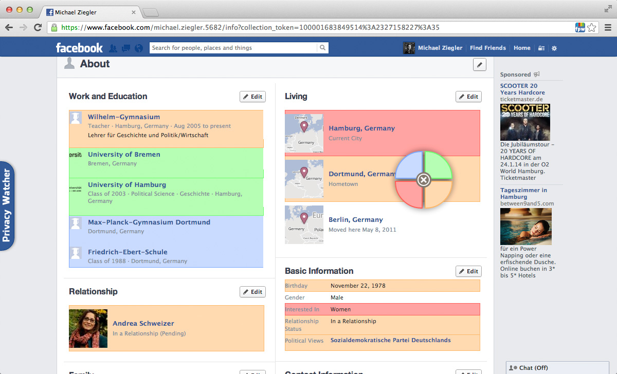 Screenshot Facebook Privacy Watcher